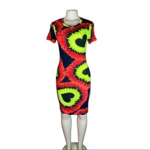 Red Tye dye  mini dress with waist pack
